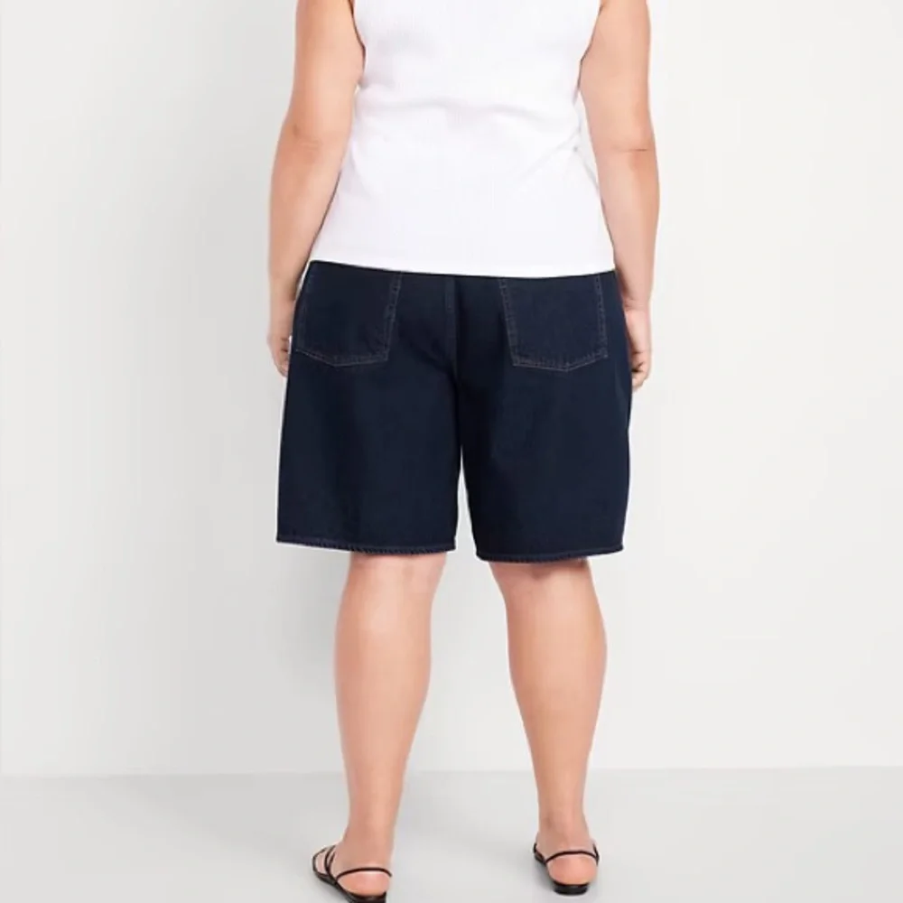 OLD NAVY Mid-Rise Baggy Jean Bermuda Shorts 9-inch inseam Size 12 NEW - Picture 14 of 15